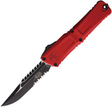 Microtech Automatic Combat Troodon Interceptor Gen III OTF Knife Red Aluminum Serrated Blade 12172RDS