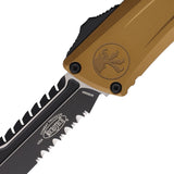 Microtech Automatic Combat Troodon Interceptor Gen III OTF Knife Tan Aluminum Serrated Blade 12172TAS