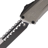 Microtech Automatic Combat Troodon Hellhound OTF Knife Natural Clear Gray Aluminum Two-Tone Blade 12191NCS