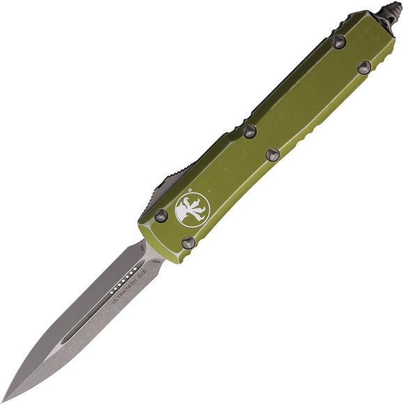 Microtech Automatic Ultratech OTF Knife Distressed OD Green Aluminum Apocalyptic Dagger Blade 12210DOD