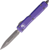 Microtech Automatic Ultratech OTF Knife Distressed Purple Aluminum Apocalyptic Dagger Blade 12210DPU