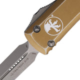 Microtech Automatic Ultratech OTF Knife Distressed Tan Aluminum Apocalyptic Dagger Blade 12210DTA