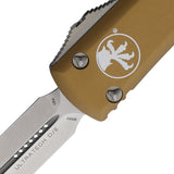 Microtech Automatic Ultratech OTF Knife Tan Aluminum Stonewash Double Edge Blade 12210TA