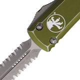 Microtech Automatic Ultratech OTF Knife Distressed OD Green Aluminum Apocalyptic Dagger Blade 12211DOD