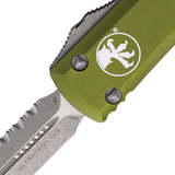 Microtech Automatic Ultratech OTF Knife OD Green Aluminum Apocalyptic Serrated Blade 12212APOD