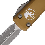 Microtech Automatic Ultratech OTF Knife Tan Aluminum Apocalyptic Serrated Dagger Blade 12212APTA