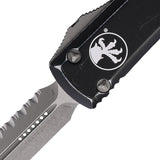 Microtech Automatic Ultratech OTF Knife Distressed Black Aluminum Apocalyptic Dagger Blade 12212DBK