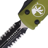 Microtech Automatic Ultratech OTF Knife OD Green Aluminum Two-Tone Serrated Double Edge Blade 1222OD