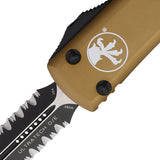 Microtech Automatic Ultratech OTF Knife Tan Aluminum Serrated Double Edge Blade 1222TA