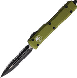 Microtech Automatic Ultratech OTF Knife OD Green Aluminum Top Serrated Double Edge Blade 1223OD