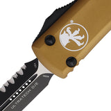 Microtech Automatic UTX-85 OTF Knife Tan Aluminum Top Serrated Double Edge Blade 1223TA