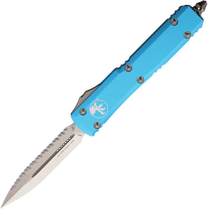 Microtech Automatic Ultratech OTF Knife Turquoise Aluminum Serrated Dagger Blade 1226TQ