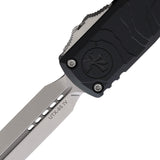 Microtech Automatic UTX-85 Spartan Gen IV OTF Knife Black Topographic Aluminum Stonewash Blade 12304TP10