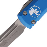 Microtech Automatic Ultratech OTF Knife Blue Aluminum Apocalyptic Tanto Blade 12310APBL