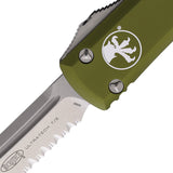 Microtech Automatic Ultratech OTF Knife OD Green Aluminum Partially Serrated Tanto Blade 12311OD