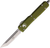 Microtech Automatic Ultratech OTF Knife OD Green Aluminum Partially Serrated Tanto Blade 12311OD