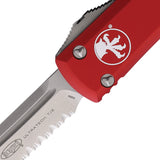 Microtech Automatic Ultratech OTF Knife Red Aluminum Partially Serrated Tanto Blade 12311RD