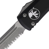 Microtech Automatic Ultratech OTF Knife Black Aluminum Apocalyptic Serrated Tanto Blade 12312AP