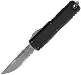Microtech Automatic UTX-85 Gen IV OTF Knife Black Aluminum Apocalyptic Serrated Drop Pt Blade 1231411AP