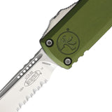 Microtech Automatic UTX-85 Gen IV OTF Knife OD Green Aluminum Stonewash Serrated Drop Pt Blade 1231411OD