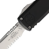 Microtech Automatic UTX-85 Gen IV OTF Knife Black Aluminum Stonewash Serrated Drop Pt Blade 1231411