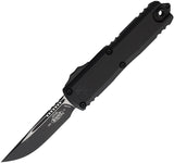 Microtech Automatic UTX-85 Gen IV OTF Knife Black Aluminum Two-Tone Drop Pt Blade 123141T