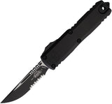 Microtech Automatic UTX-85 Gen IV OTF Knife Black Aluminum Serrated Drop Pt Blade 123142T