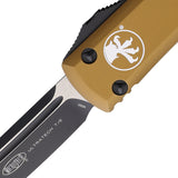 Microtech Automatic Ultratech OTF Knife Tan Aluminum Two-Tone Tanto Blade 1231TA