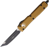 Microtech Automatic Ultratech OTF Knife Tan Aluminum Two-Tone Tanto Blade 1231TA