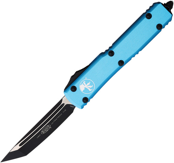 Microtech Automatic Ultratech OTF Knife Turquoise Aluminum Black Tanto Blade 1231TQ