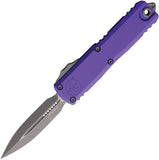 Microtech Automatic UTX-85 Gen IV OTF Knife Purple Aluminum Apocalyptic Dagger Blade 1232410APPU