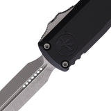 Microtech Automatic UTX-85 Gen IV OTF Knife Black Aluminum Apocalyptic Dagger Blade 1232410AP