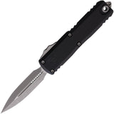 Microtech Automatic UTX-85 Gen IV OTF Knife Black Aluminum Apocalyptic Dagger Blade 1232410AP