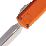Microtech Automatic UTX-85 Gen IV OTF Knife Orange Aluminum Stonewash Dagger Blade 1232410OR