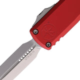 Microtech Automatic UTX-85 Gen IV OTF Knife Red Aluminum Stonewash Dagger Blade 1232410RD