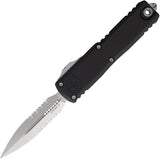 Microtech Automatic UTX-85 Gen IV OTF Knife Black Aluminum Serrated Dagger Blade 1232411