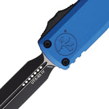 Microtech Automatic UTX-85 Gen IV OTF Knife Blue Aluminum Two-Tone Dagger Blade 123241BL