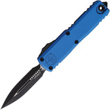 Microtech Automatic UTX-85 Gen IV OTF Knife Blue Aluminum Two-Tone Dagger Blade 123241BL