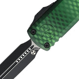 Microtech Automatic UTX-85 Gen IV OTF Knife Green X-51 Aluminum Two-Tone Double Edge Dagger Blade 123241GRX51S