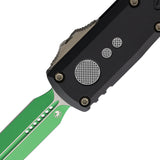 Microtech Automatic UTX-85 Gen IV OTF Knife Purple Aluminum Two-Tone Serrated Dagger Blade 12324D3PU
