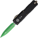 Microtech Automatic UTX-85 Gen IV OTF Knife Purple Aluminum Two-Tone Serrated Dagger Blade 12324D3PU