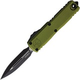 Microtech Automatic UTX-85 Gen IV OTF Knife OD Green Aluminum Two-Tone Dagger Blade 123241OD
