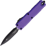 Microtech Automatic UTX-85 Gen IV OTF Knife Purple Aluminum Two-Tone Dagger Blade 123241PU