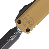 Microtech Automatic UTX-85 Gen IV OTF Knife Tan Aluminum Two-Tone Dagger Blade 123241TA