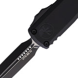 Microtech Automatic UTX-85 Gen IV OTF Knife Black Aluminum Two-Tone Dagger Blade 123241T