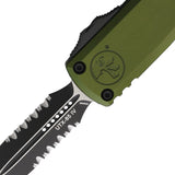 Microtech Automatic UTX-85 Gen IV OTF Knife OD Green Aluminum Two-Tone Serrated Dagger Blade 123242OD