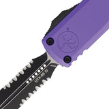 Microtech Automatic UTX-85 Gen IV OTF Knife Purple Aluminum Two-Tone Serrated Dagger Blade 123242PU