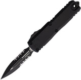 Microtech Automatic UTX-85 Gen IV OTF Knife Black Aluminum Serrated Dagger Blade 123242T