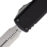Microtech Automatic UTX-85 Gen IV OTF Knife Black Aluminum Satin Dagger Blade 123244