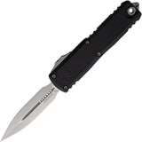 Microtech Automatic UTX-85 Gen IV OTF Knife Black Aluminum Satin Dagger Blade 123244